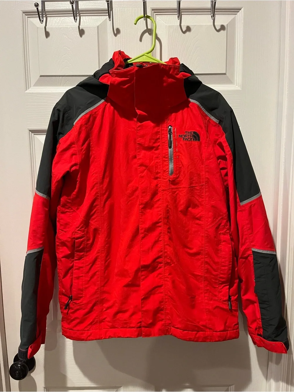 The North Face Red and Black Hooded Outdoor Jacket